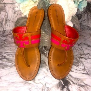 Tory Burch Leigh Flat Sandals, Size 9 1/2